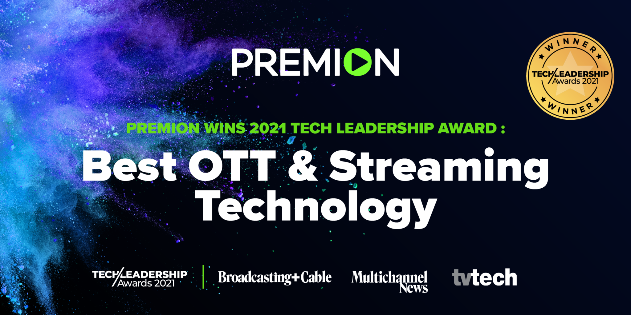 Premion Wins 2021 Tech Leadership Awards for Best OTT and Streaming ...
